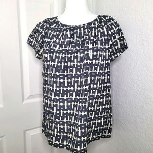Banana Republic Grey and White Blouse